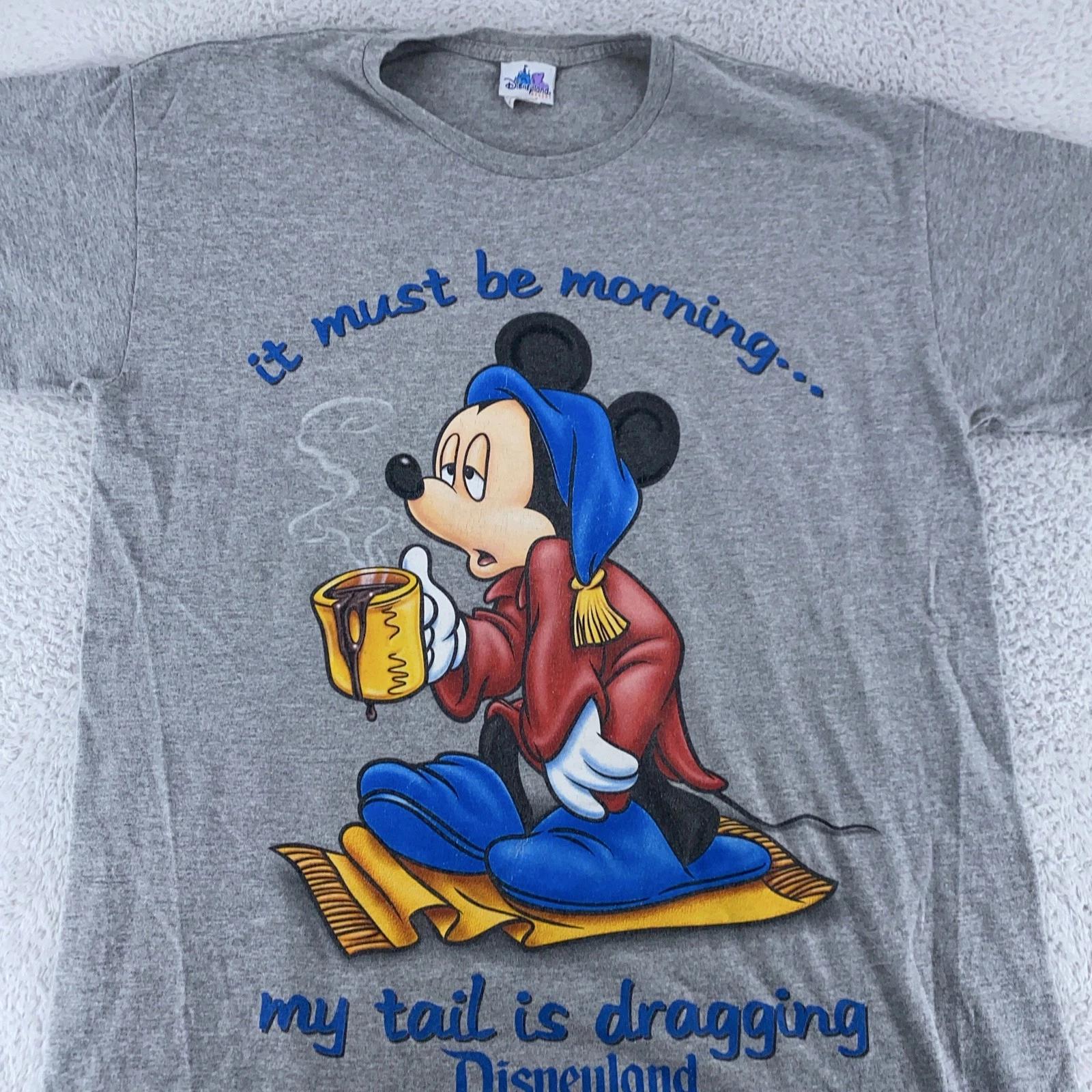 

Vintage Disneyland Mickey Mouse Morning Coffee Shirt Mens XL/XXL Disney 90s S