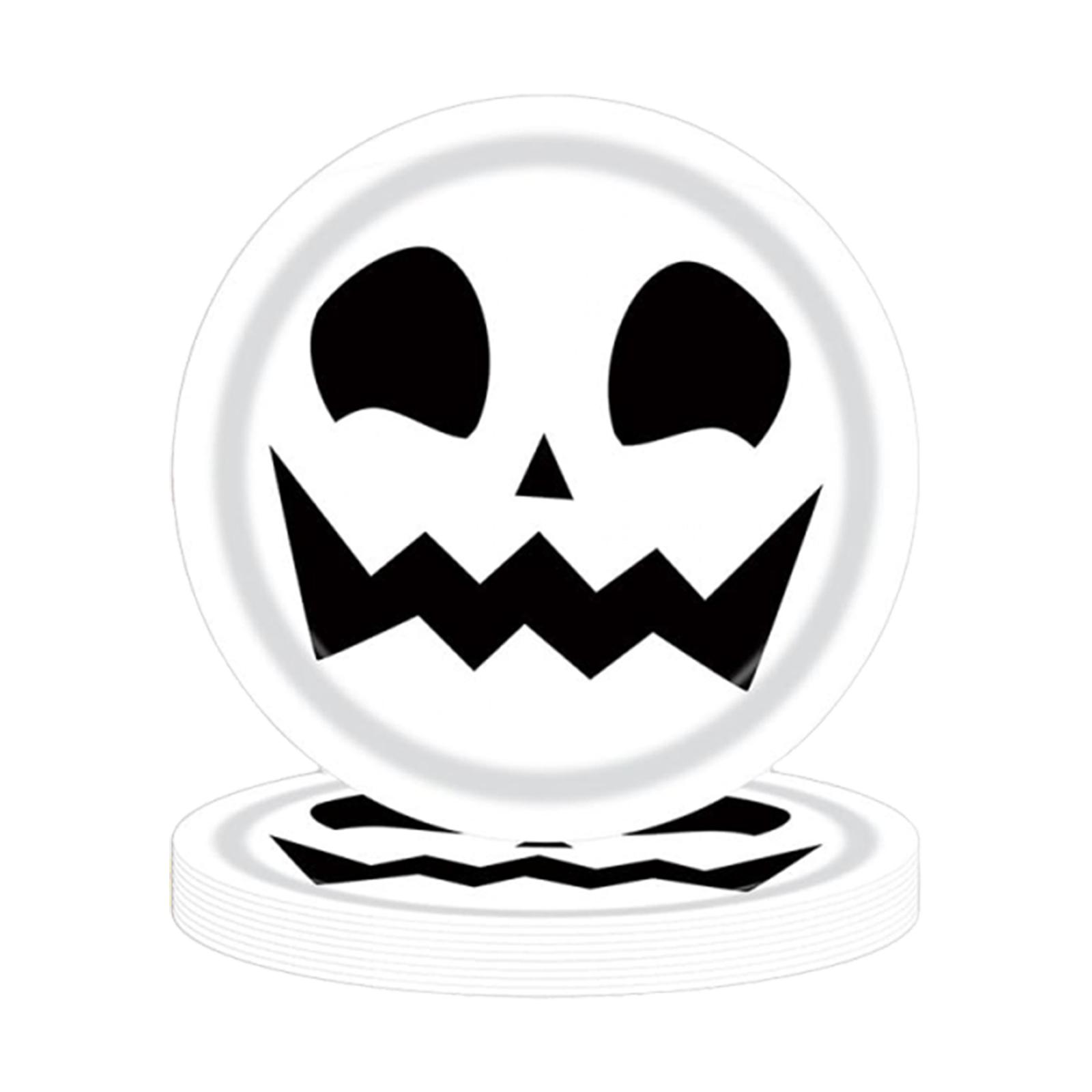 

Набор из 20 предметов 9-дюймовой Хэллоуинской посуды, Милая Хэллоуинская обеденная посуда, Добавьте Хэллоуинской атмосферы, Одноразовые тарелки One Size белый