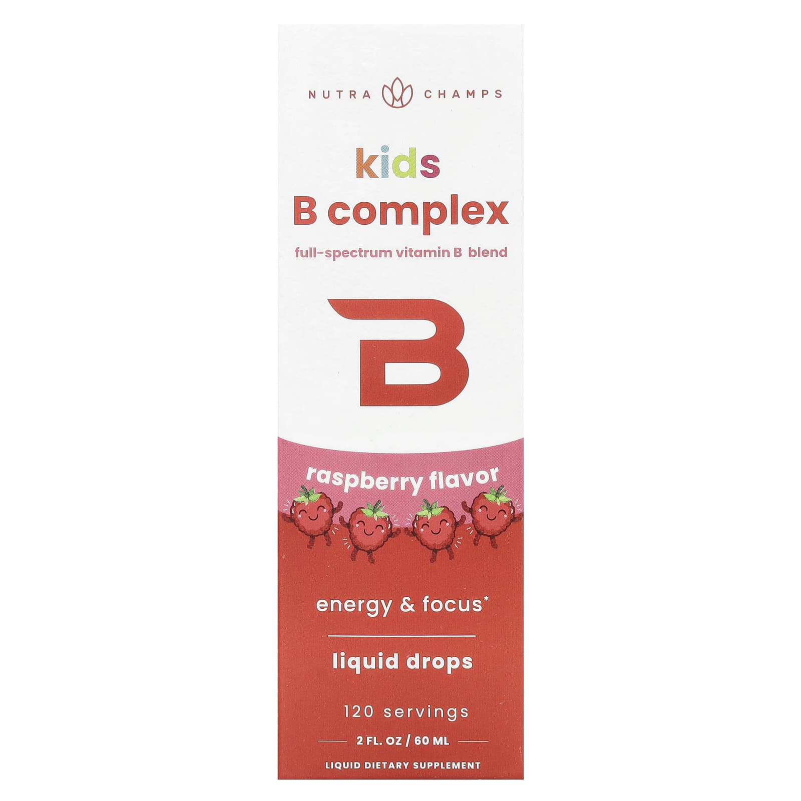 

NutraChamps, Kids B Complex, Raspberry, 2 fl oz (60 ml)