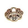 Pure copper rich Pisces long life lock safe car keychain pendant brass more than every year hollow safety lock