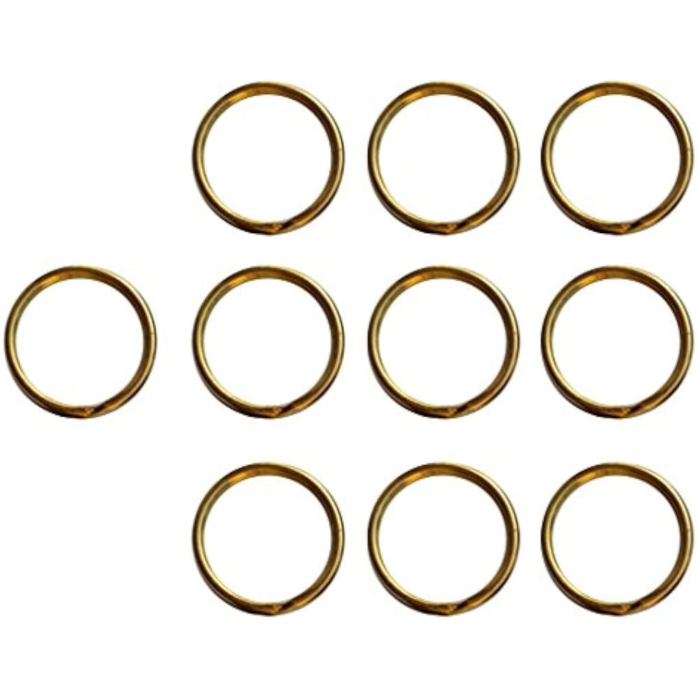 Homyl Brass Split Key Ring Lot Round Hoop Double Loop Key Chain All 8 Sizes - 12mm