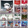 Santa Claus Christmas Tapestry Christmas Tree Wall Decoration Background Fabric Red Stove Tapestry Holiday Happy New Year