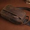 Nuova Borsa da Petto in Pelle, Borsa a Tracolla da Uomo, Borsa Vintage da Uomo in Pelle Crazy Horse di Primo Strato