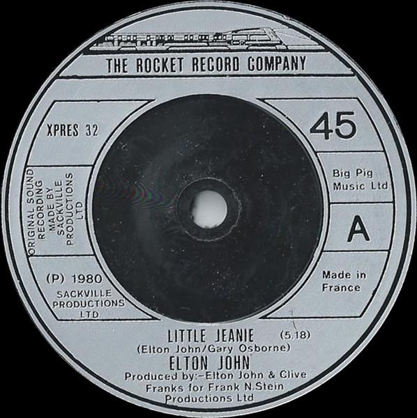 

7inch Record ELTON JOHN - Little Jeanie XPRES32 The Rocket Reco 1980 UK Rock Used
