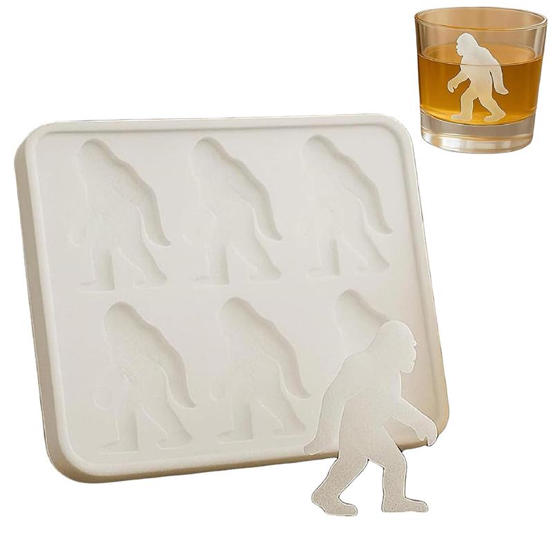 Forma na led Bigfoot Šimpanzi Opice Monstrum Forma na led Vtipné silikonové formičky na nanuky Potravinářský flexibilní výrobník ledu na párty