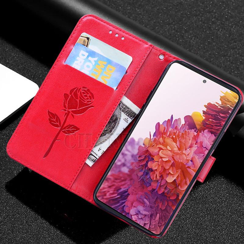 Rose Flower Book Leder Flip Case für OPPO Realme C35 C31 C30 C21Y C25Y C20 C11 9 8 Pro 9i 8i A54 A74 A94 5G 4G Brieftasche Kartensteckplatz Ständer Halter Abdeckung