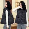 Retro ethnic style buckle down cotton rhombus vest women's autumn and winter versatile short vest vest vest vest jacket tide