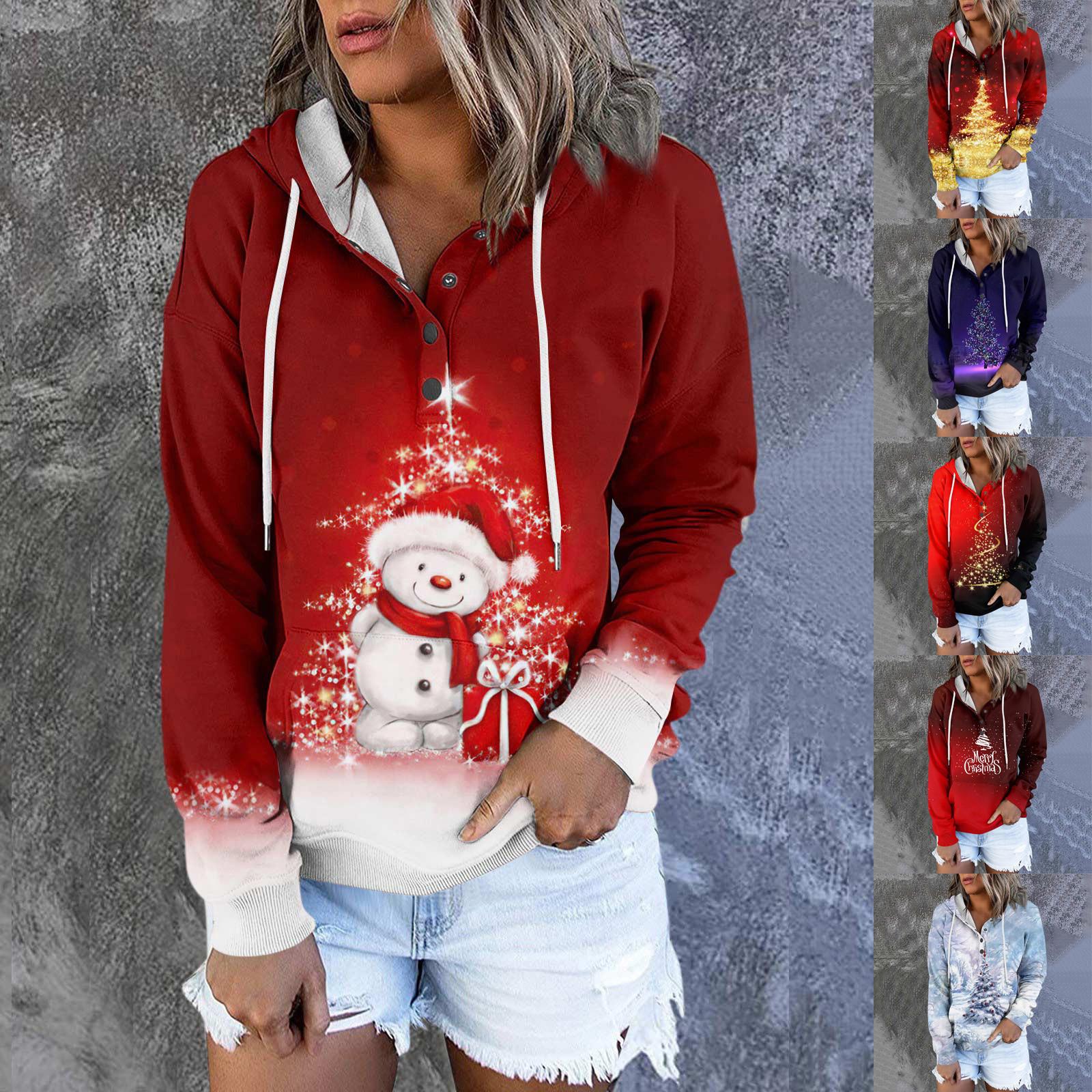 

Женская повседневная модная толстовка с длинными рукавами и круглым вырезом с принтом XL красный