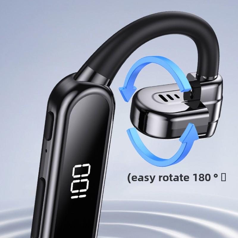 New Air Conduction Bluetooth Earphone Single Ear Rotation with Charging Compartment Without Ear Hanging Ear External Sound Large Power