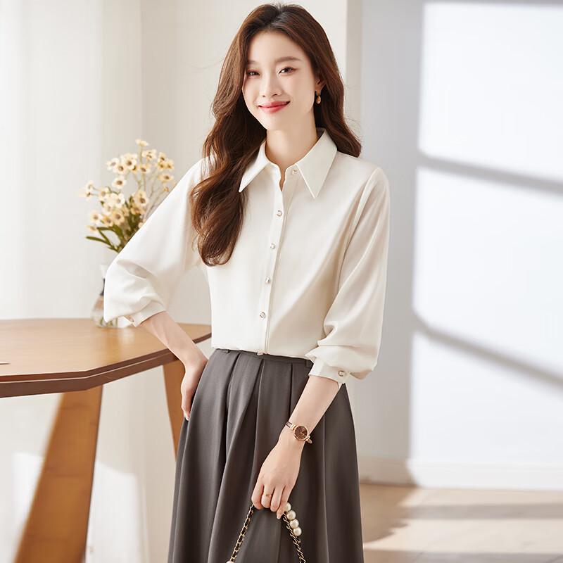 Women's French Style Long Sleeve Commuter Blouse