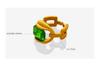 Exquisite Non-Fading Emerald Crystal Ring for Women - Gold-Plated Titanium Steel