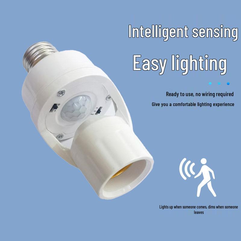 Adjustable Smart Delay Infrared LED Lamp Holder for Stairway and Corridor (E27 Screw Type, Human Body Induction, Radar Sensor).