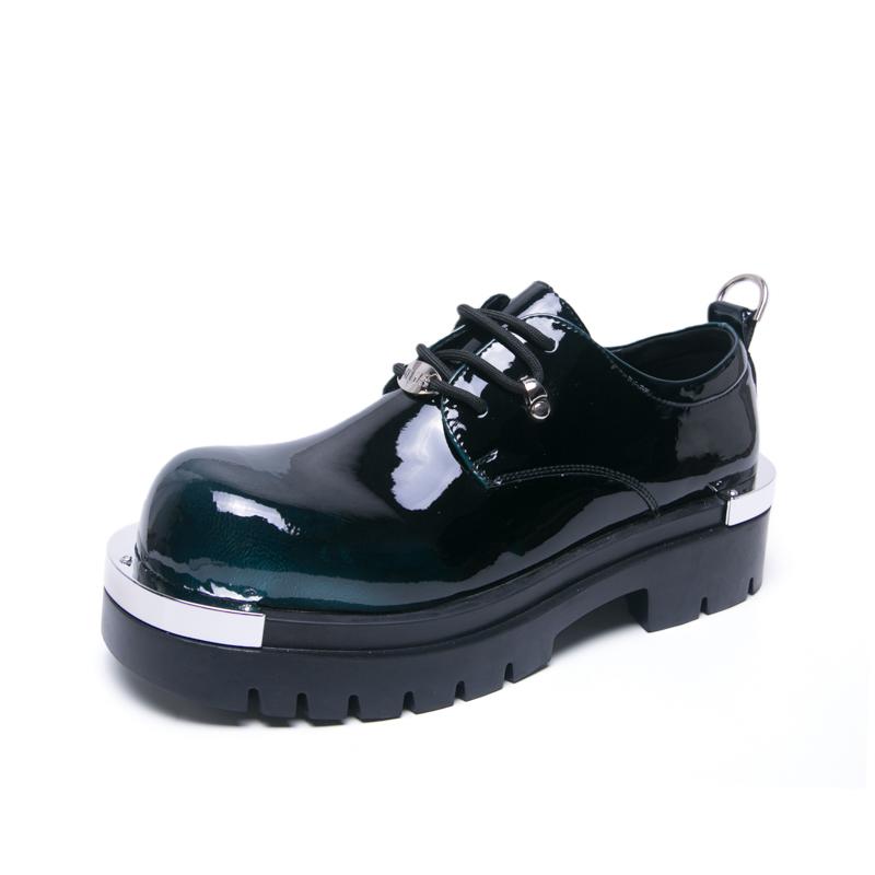 

Men s Casual Shoes Colorful Large Head British Style Thick Bottom Heightening Versatile Lace-Up Shoes Rubber Bottom Adult Footwe 37 синій