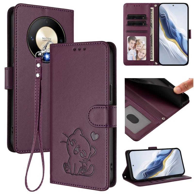 Etui z klapką na For Honor Magic6 Lite, etui na telefon For Honor Magic 6 Lite Pro 5G, skórzane etui portfelowe BRP-NX1 z przegródką na karty, tylna okładka