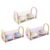 Double Bowls Cat Food Water Bowl Anti-flip Elevated Pet Feeder Bowl  for Kitten/Puppy/Bunny