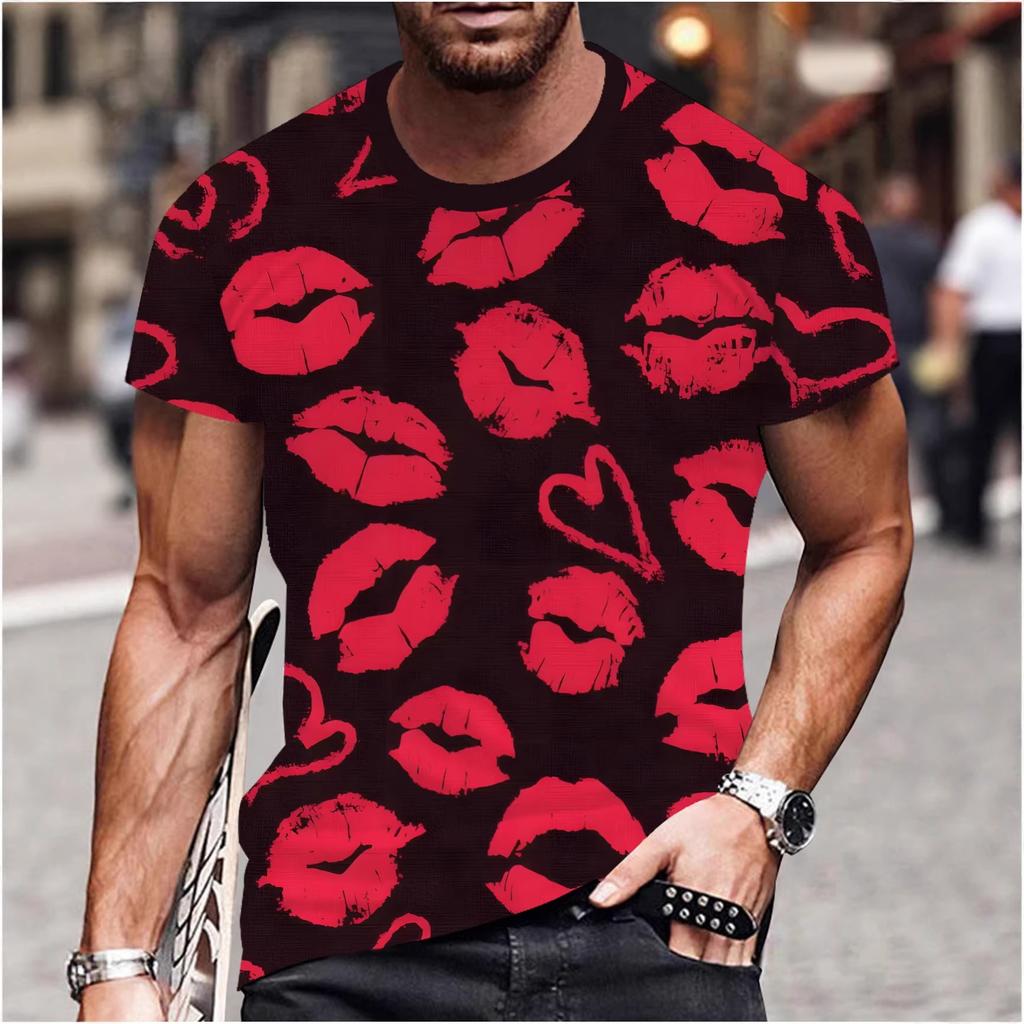 Trendiges Liebesrosen-Romantik-Print-T-Shirt