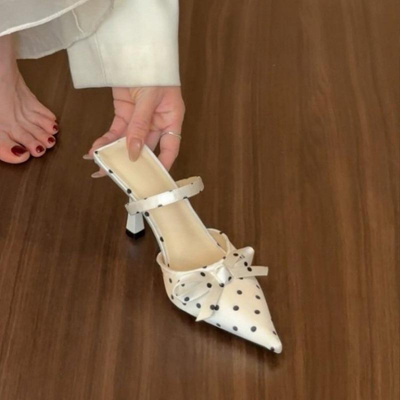 New High-heeled Shoes - Women's Headband Pointed-toe Thin-heeled Flip-flops