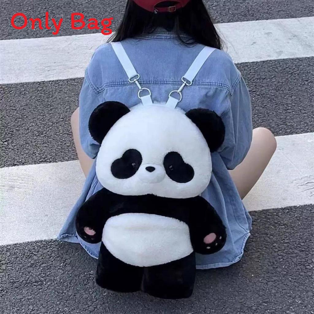 Panda Weicher Plüsch-Rucksack Für Damen Modisches Cartoon-Geschenk Für Teenager Und Studenten
