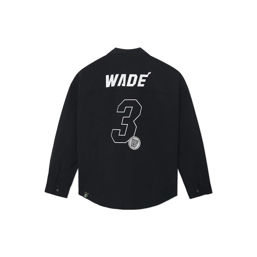 Li-Ning Embroidered Denim Jacket With Fun Side Sleeve Pattern Men Outerwear Black AFDSC39-1