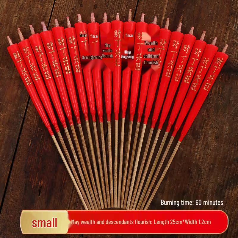 Bamboo Skewers & Red Candles: Long-Burning Incense for Offering to Buddha & Bodhisattva