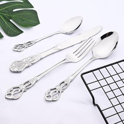 4 pezzi posate Royal Silver posate set in acciaio inox stoviglie di lusso coltello cucchiaio forchetta cucina stoviglie argenteria