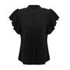 Women's Color V-neck Casual Double Layer Sleeves Color Shirt Top