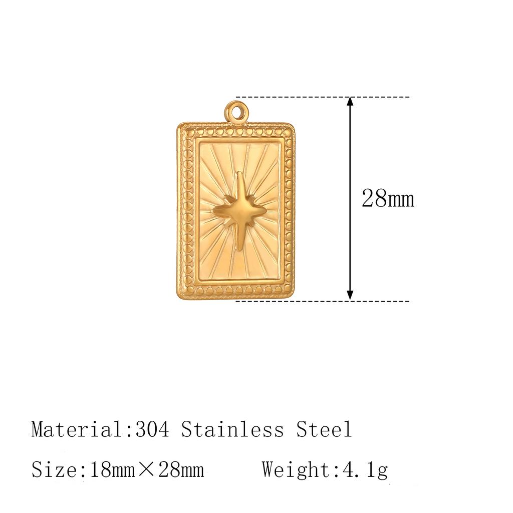 3Pcs Large Heart/Sun Face/Flower Charms Stainless Steel Rectangle Big Pendants for Jewelry Connector DIY Necklace Jewelry Making