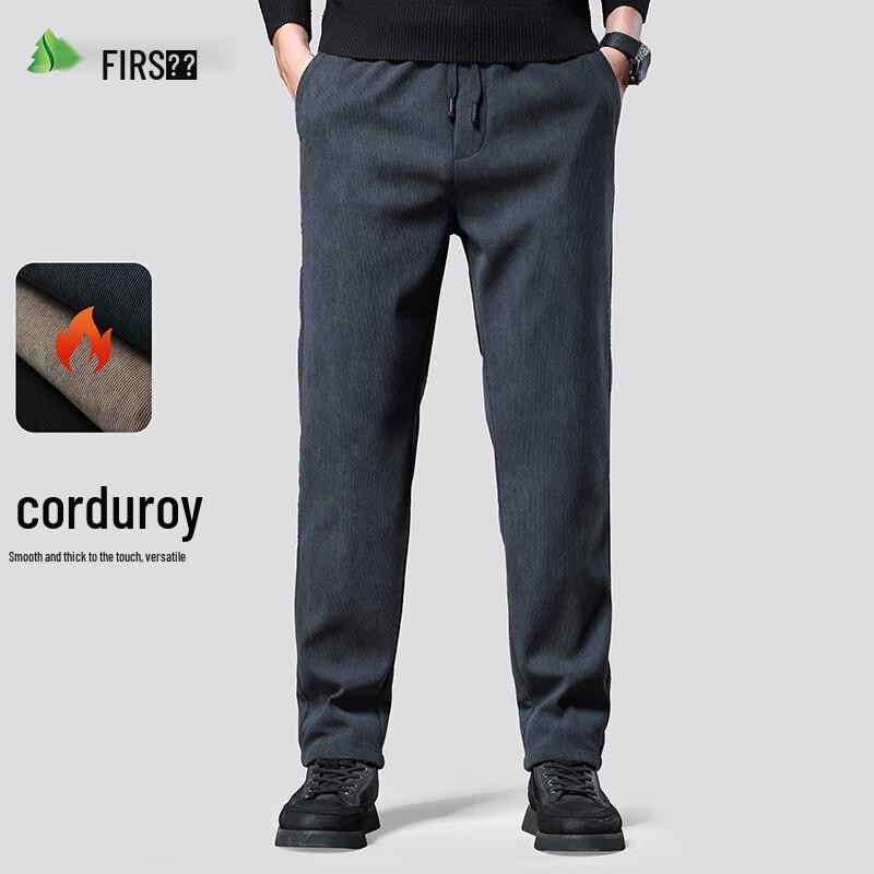 

Shanshan Men s 2025 Autumn/Winter Fleece Lined Straight Leg Casual Pants 2XL