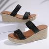 Fashion Women Shoes Plus Size 35-43 Woven Band Wedges Sandals Women Summer Platform High Heels Slippers Woman Weave Thick Sole Sandles