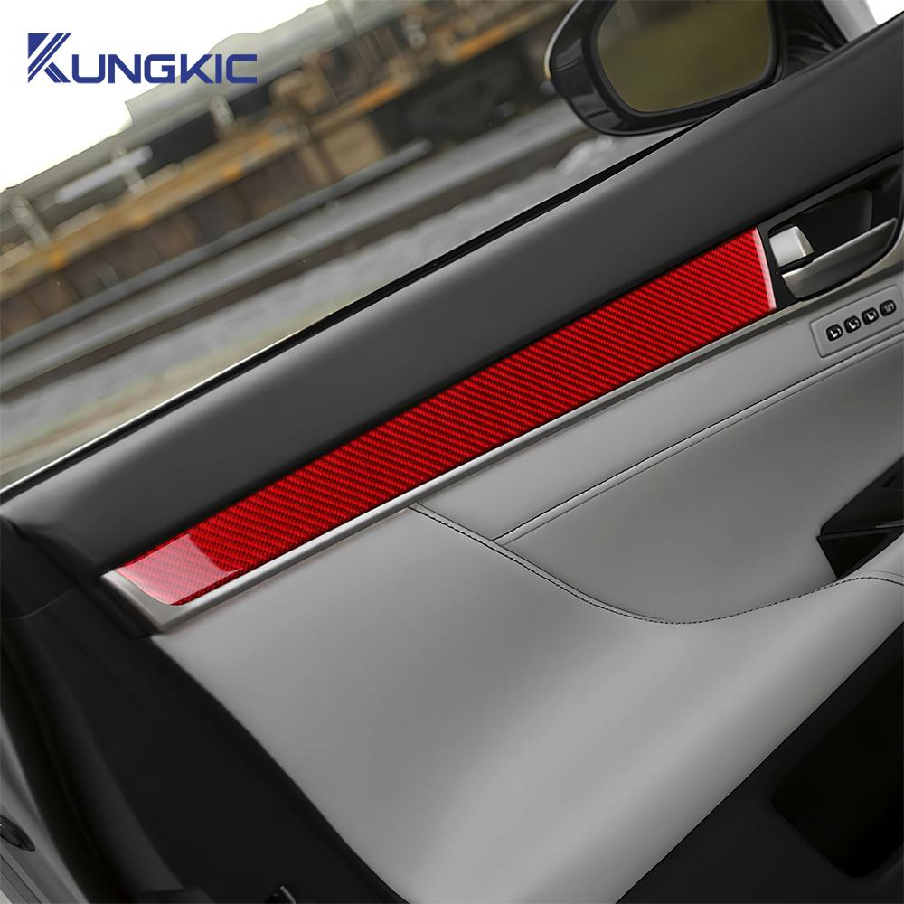For Lexus GS 2012 2013 2014 2015 2016 2017 2018 2019 Real Soft Carbon Fiber Sticker LHD RHD Car Door Protect Panel Interior Trim