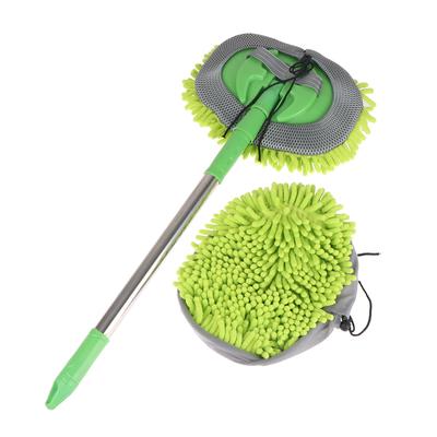 2-in-1-Auto-Reinigungsbürste, Autowaschbürste, Teleskop-Langgriff-Reinigungsmopp, Besen, Autozubehör, verstellbar, super saugfähig
