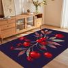 Aquarell Kirschblüten-Print Rutschfeste Teppichläufer Waschbare Fußmatte für Eingangsbereich Wohnzimmer Schlafzimmer Küche Frucht-Kunst Dekorationsstücke