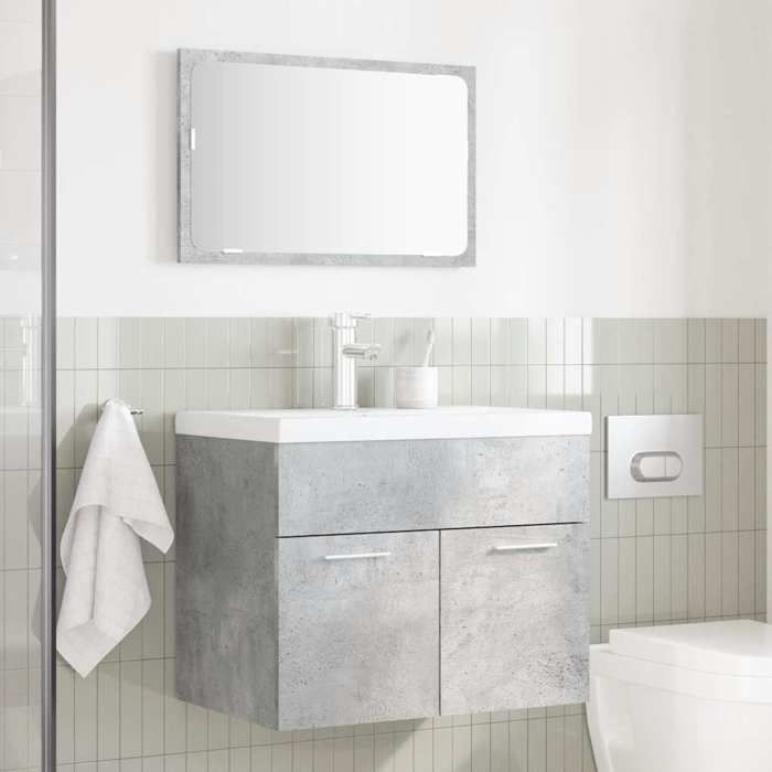 VidaXL Ensemble de meubles de salle de bain 2 pcs gris béton, armoire de salle de bain, armoire de bain, meuble-lavabo de 856373