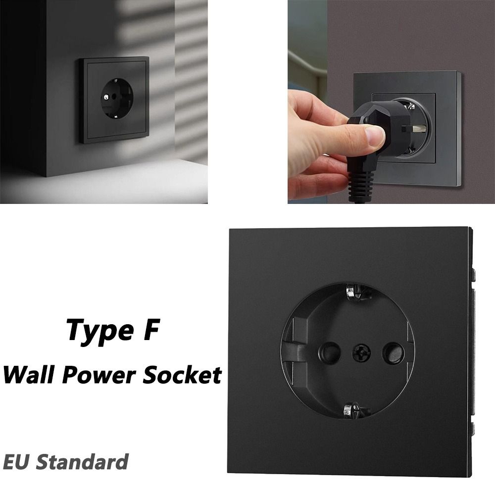 Modern EU Standard Wall Power Plastic Frame Single Electrical Wall Plug Wall Electric Sockets Germany Russia