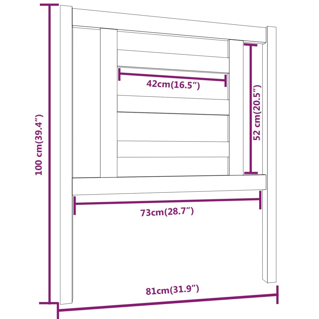 Vidaxl Wezgłowie Łóżka, Czarne, 81X4X100 Cm, Lite Drewno Sosnowe