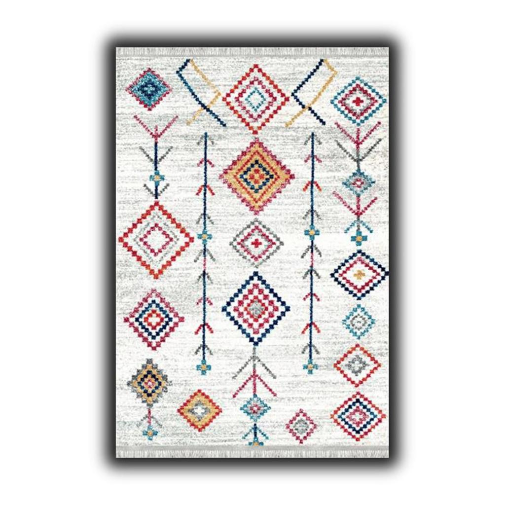 Bohemian Patterned Carpet - Ethnic Style Runner, Non-Slip Based Carpet, Washable Rug, Multicolored Carpet