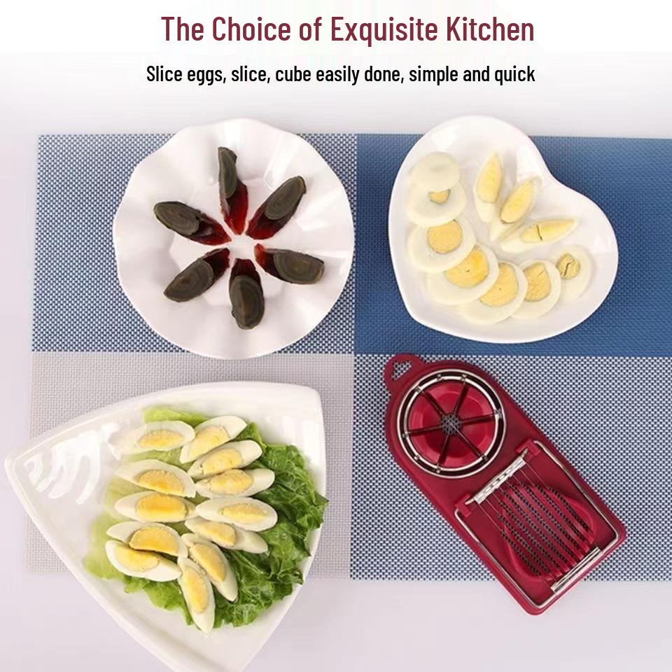 Multifunctional Stainless Steel Egg Slicer for Century & Pine Flower Eggs - Household Fancy Cutter Gadget