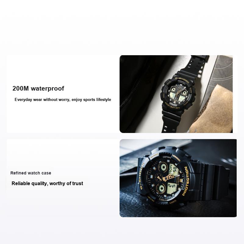 Casio Men's Black G-Shock Youth Series Color Block Large Dial Shock Resistant Quartz Movet Resin Strap Watches Ga-100Gbx-1A9