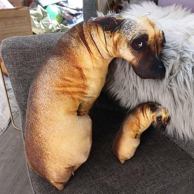 Plush Lifelike Animal Throw Pillow Soft Cushion Cute Dog Pillow  Home