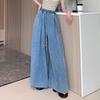 Women's Mid Rise Wide Leg Jeans Loose Fit Denim Pants Casual Long Trousers For Spring Daily Wear