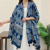 Breathable Lovely Floral Polyester Soft Scarf Boho Chic Tassel Shawl Women Perfect for Travel & Casual Muslim Hijab 180*90Cm