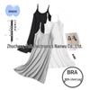 Modal Padded Cup Nightgown for Women - Five-Finger Cup Camisole, No Bra, Home and Outdoor Long Dress