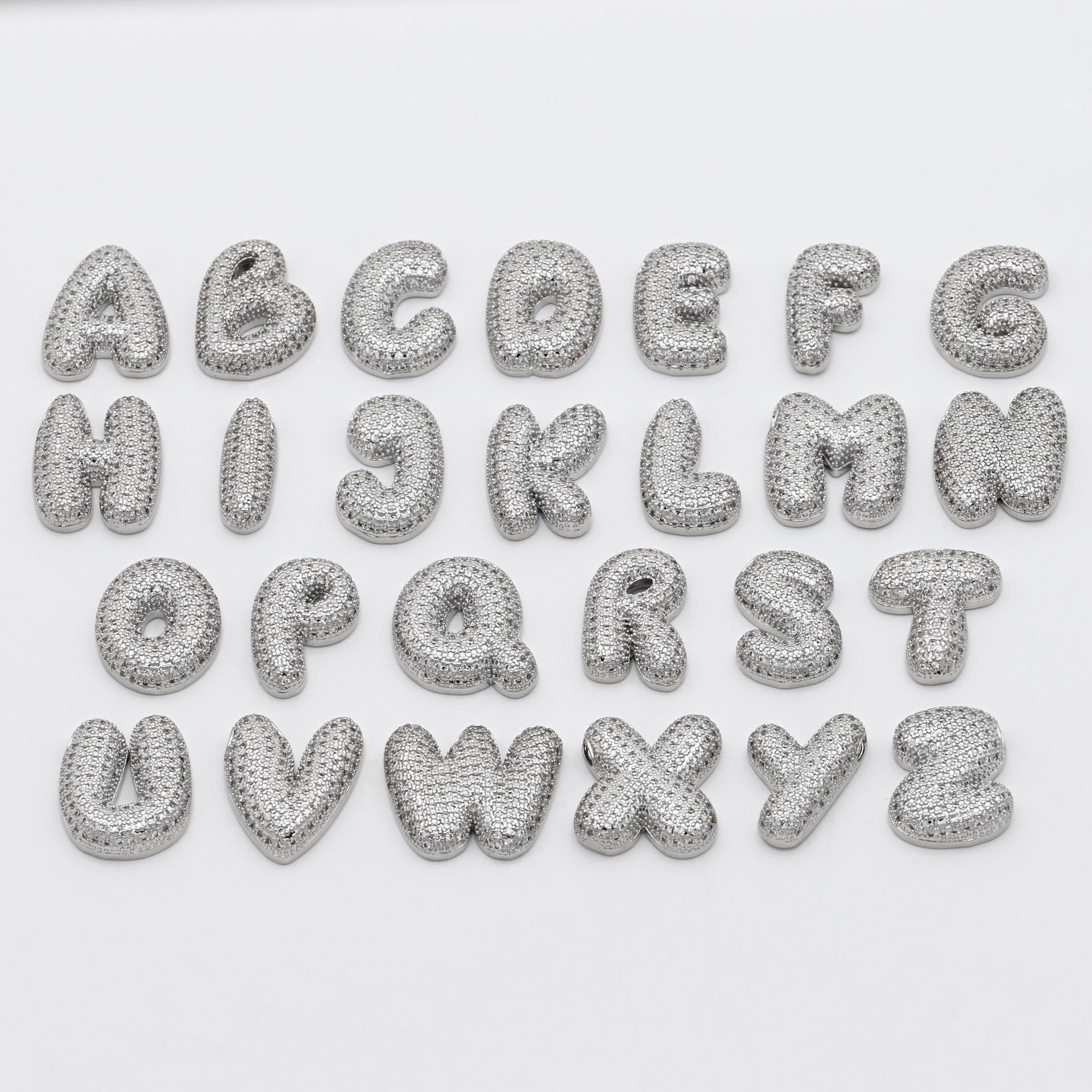 Zircon Inlaid Letter Pendant Necklace - Women s Clavicle Chain, Hot-Selling 26 Letter Designs. M