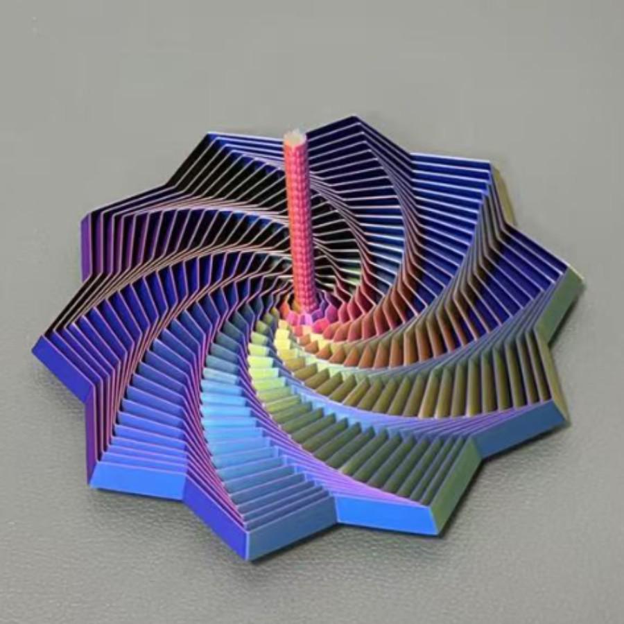 Decagonal Carrot Tower Fidget Spinner with Handle for Stress Relief - Children's Toy