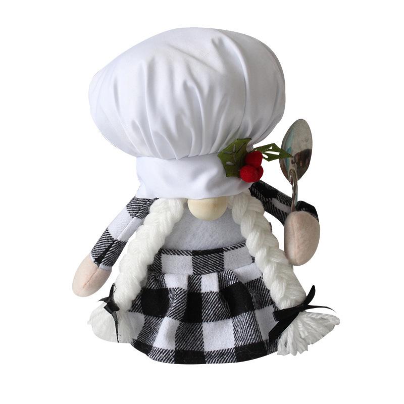 Christmas decorations creative dwarf chef doll festival plush doll chef's day faceless doll