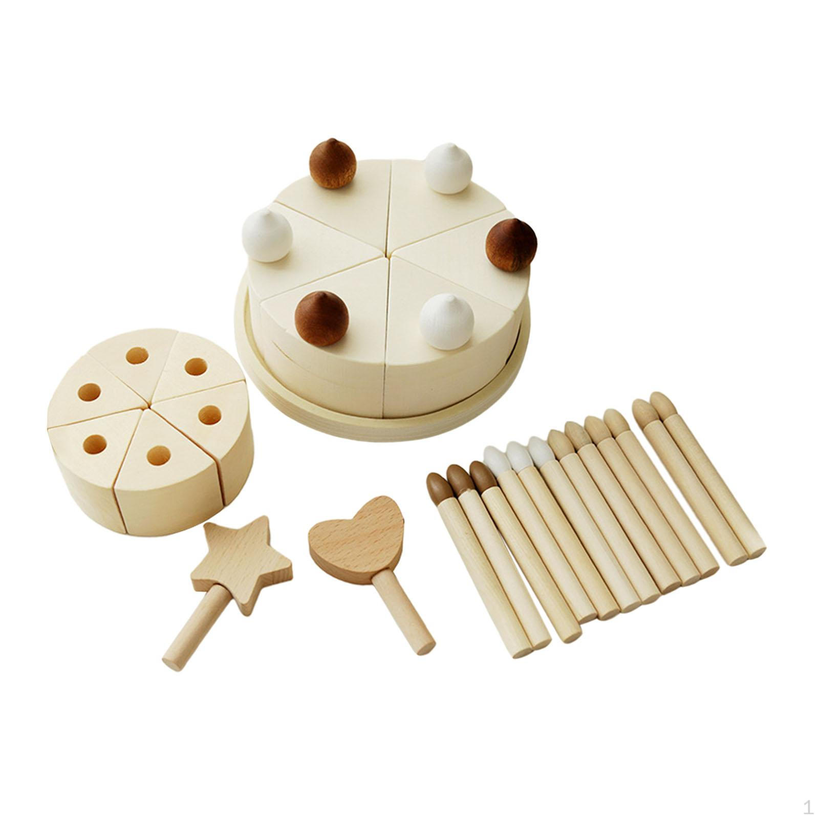 

Деревянные торты на день рождения своими руками, игровая еда, веселье и обучение, набор тортов для малышей Double layer