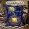 Tree Life Artwork 2 Theme Throw Blanket Custom Name Text Personalized Blanket Soft Cozy Blanket for Home Sofa Bed