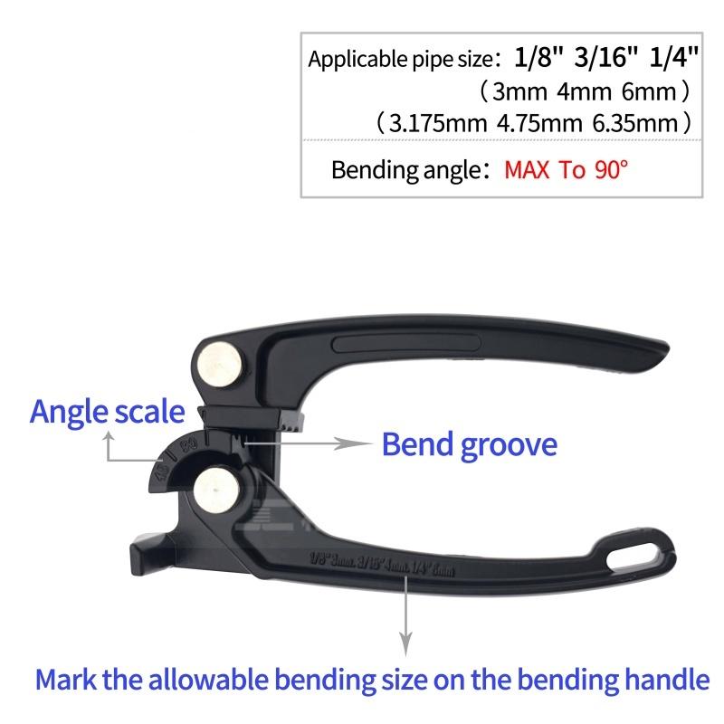 1Pcs Copper Tube Bender Tubing Bender 90°,Fuel Brake Pipe Bender Hand Tool 1/4“ 3/16” 1/8“ 3 in 1 Pipe Tubing Bender Pipe