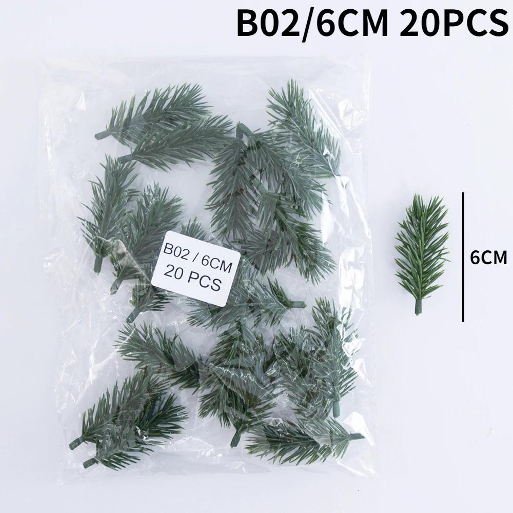 10/20Pcs Mini Artificial Pine Branches DIY Artificial Fir Branch Decoration Gift Candy New Year Christmas Decoration 2025
