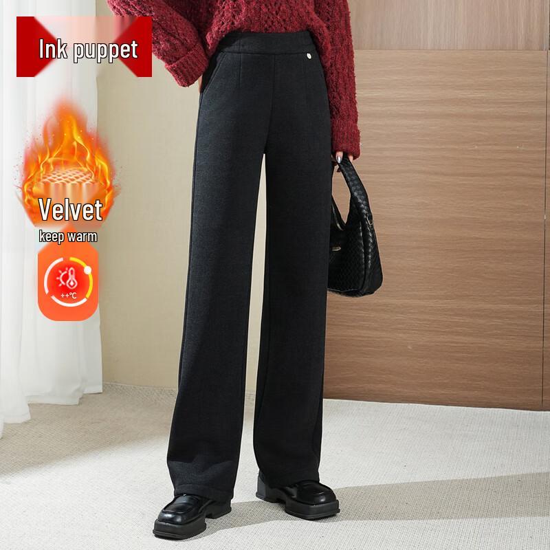 

MoOu Winter Warm High-Waist Straight-Leg Pants for Middle-Aged Women 3XL